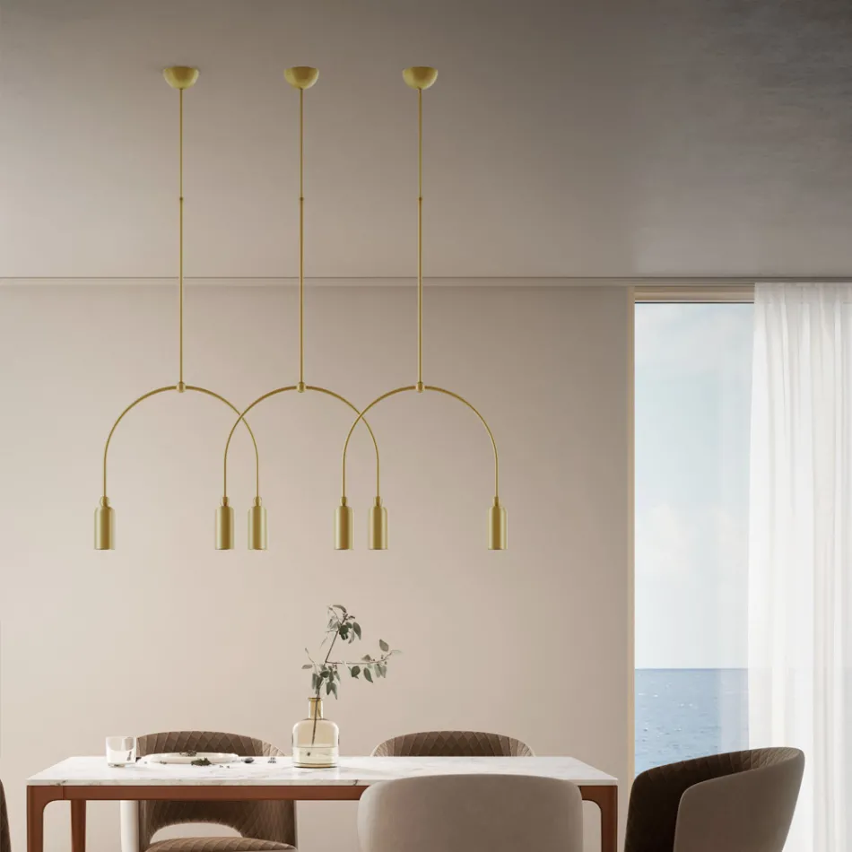 Chandelier with 2 Lights in Different Finishes Made in Italy - Lady Viadurini