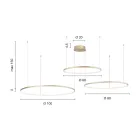 Chandelier with 2 or 3 Horizontal Roronde LED Lights in Painted Metal - Mulberry Viadurini