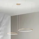 Chandelier with 2 or 3 Horizontal Roronde LED Lights in Painted Metal - Mulberry Viadurini