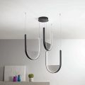 Chandelier with 3 LEDs with Removable Insert in Granulated Glass - Catalpa