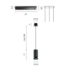 Chandelier with 3 LEDs in Powder Coated Aluminium and Adjustable Cable - Buxus Viadurini