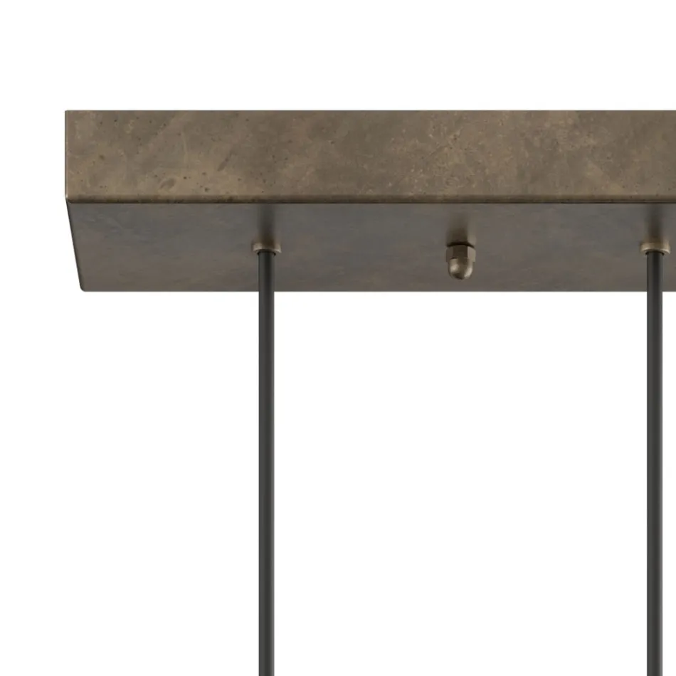 Chandelier with 5 Lights in Iron and Glass Made in Italy - Cloudy Viadurini