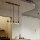 Chandelier with 5 Lights in Iron and Glass Made in Italy - Cloudy Viadurini