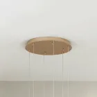 Chandelier with 6 LEDs and Round Base in Gold Painted Metal - Hornbeam Viadurini