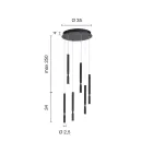 Chandelier with 6 LED Lights in Painted Metal and Adjustable Cables - Larch Viadurini