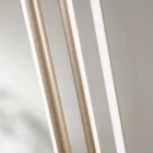 Chandelier with 8 LED Lights in Gold Painted Metal and Adjustable Cables - Orange Viadurini