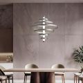 Chandelier with Glass Body and 6 Aluminium Circles - Clara