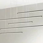 Chandelier with Horizontal LED Lights in Metal and Adjustable Cables - Orange Viadurini