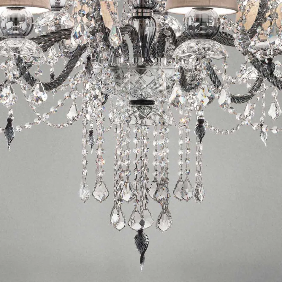Artisan Venetian Glass 12 Lights Chandelier, Made in Italy - Milagros Viadurini