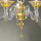 5 Lights Venice Glass Chandelier, Handmade in Italy - Margherita Viadurini