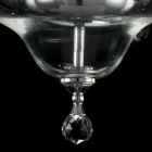 Design glass chandelier with 6 lights in glass and crystal Ivy, made in Italy Viadurini