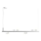 Aluminium Chandelier with White Blown Glass Light - Alma Viadurini