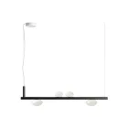 Aluminium Chandelier with White Blown Glass Light - Alma Viadurini