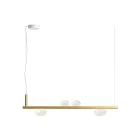 Aluminium Chandelier with White Blown Glass Light - Alma Viadurini