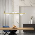 Aluminium Chandelier with White Blown Glass Light - Alma