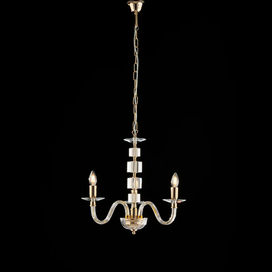 Made in Italy Glass and Rhinestone Chandelier for Interior Decor - Innsbruck Viadurini