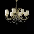 Chrome-Plated Iron Chandelier with Made-in-Italy Lampshades for Interior Decor - Prague Viadurini