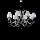 Chrome-Plated Iron Chandelier with Made-in-Italy Lampshades for Interior Decor - Prague Viadurini