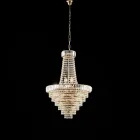Iron and Gold Chandelier with Rhinestones Made in Italy for Interior Decor - Kiev Viadurini