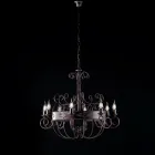 Lacquered and Rusted Iron Chandelier Made in Italy for Interior Decor - Texas Viadurini