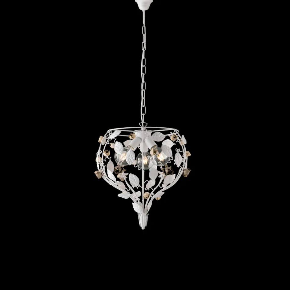 Lacquered Iron Chandelier Made in Italy for Interior Decorating - Capri Viadurini