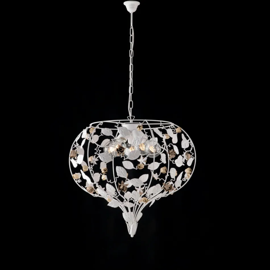 Lacquered Iron Chandelier Made in Italy for Interior Decorating - Capri Viadurini