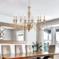 Wooden and Lacquered Iron Chandelier Made in Italy - Tuscany