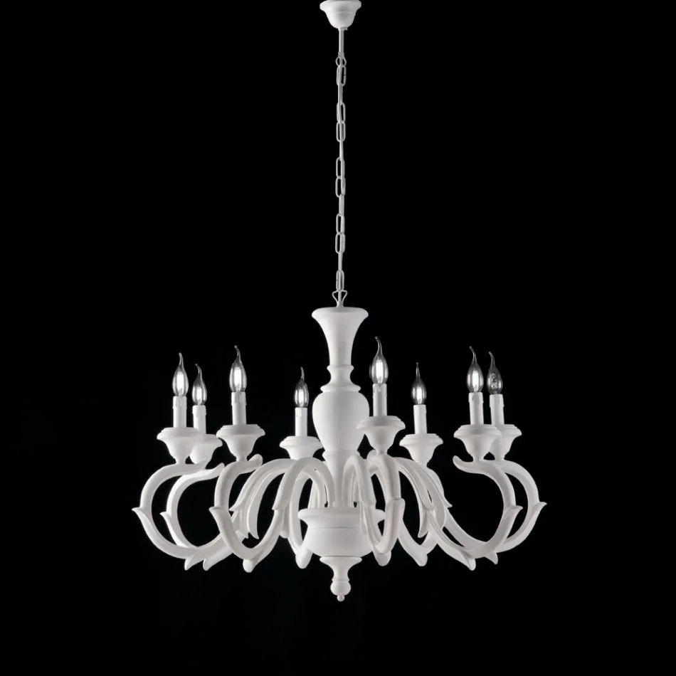 Wooden Chandelier Made in Italy for Interior Decorating - Florence Viadurini