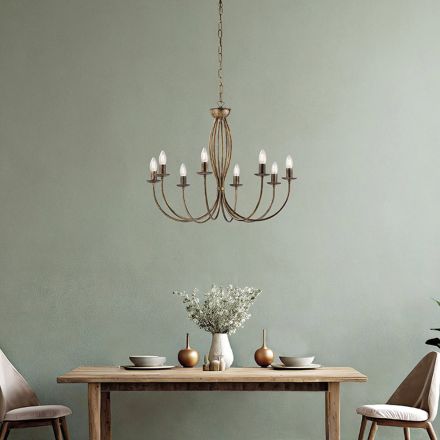 White metal chandelier for illuminating refined spaces – Roccia Viadurini