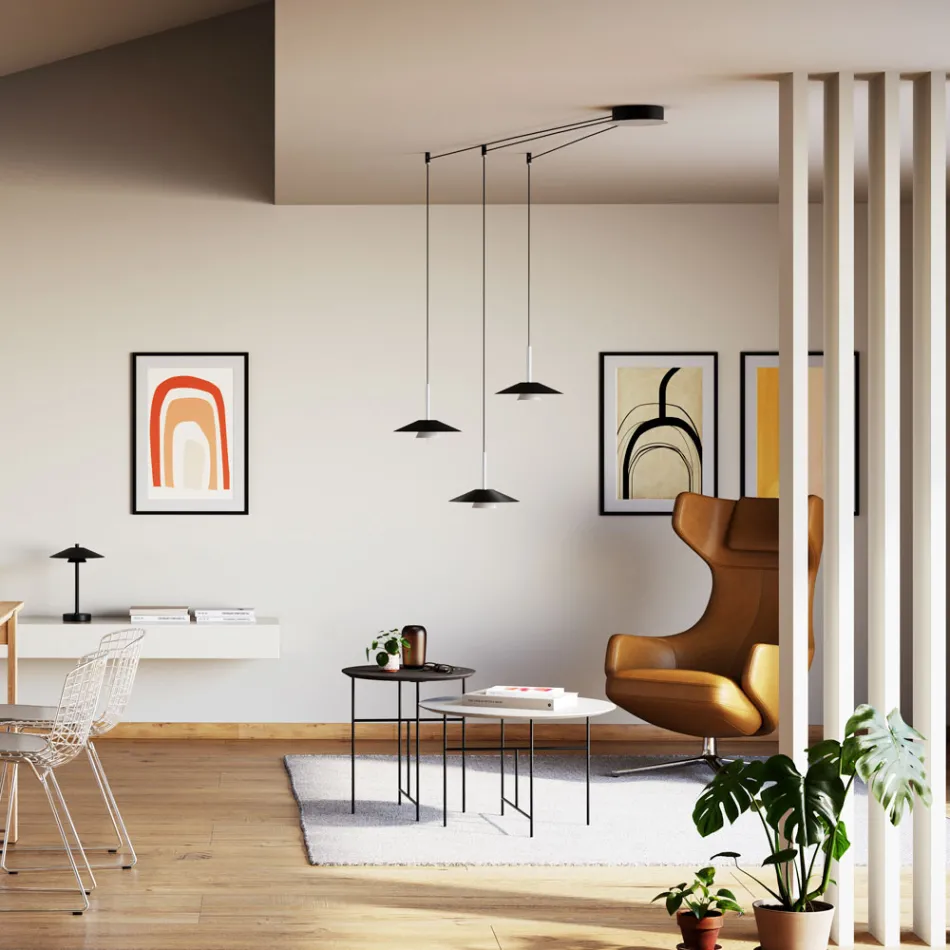 Metal Chandelier with Various Finishes Made in Italy - Mira Viadurini