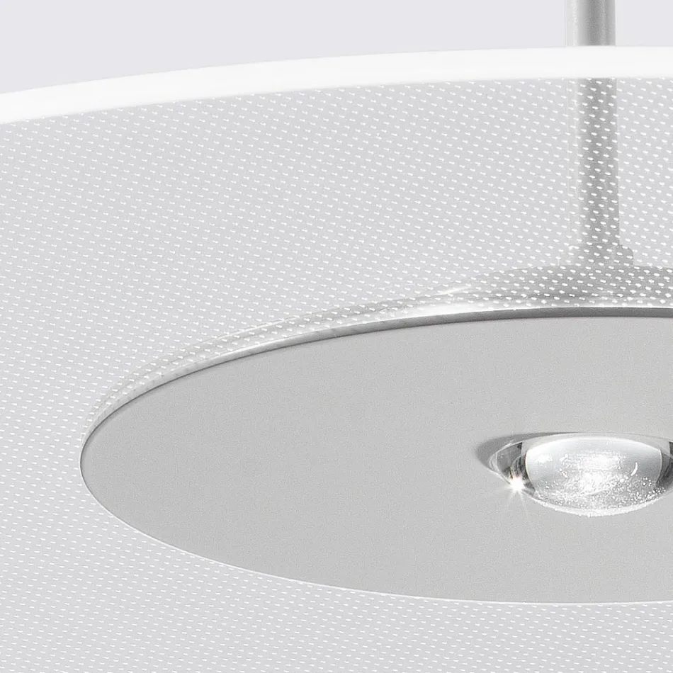 Metal Chandelier with Micro-Dotted Plexiglass Diffuser - Nora Viadurini