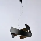 Asteroide: A black metal and glass chandelier for modern spaces. Viadurini