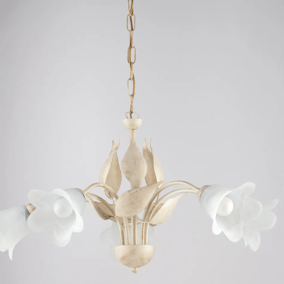 Metal and glass chandelier to illuminate refined interiors – Sirio Viadurini