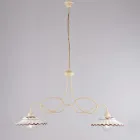 White Ceramic Metal Chandelier with 2 Lights for Indoor Use - Polaris Viadurini
