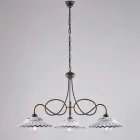 White Ceramic Metal Chandelier with 3 Lights for Indoor Use - Polaris Viadurini