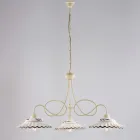 White Ceramic Metal Chandelier with 3 Lights for Indoor Use - Polaris Viadurini