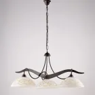 3-Light Glass Metal Chandelier for Interior Lighting - Musca Viadurini