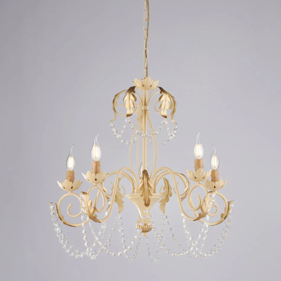 Metal chandelier for bright and welcoming interiors – Perla Viadurini