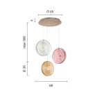 Chandelier in Painted Metal and Glass Decorated with Concentric Queues - Hackberry Viadurini