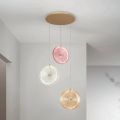 Chandelier in Painted Metal and Glass Decorated with Concentric Queues - Hackberry