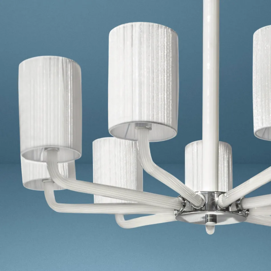 Chandelier in Venice Glass and Metal Handmade in Italy - Graham Viadurini