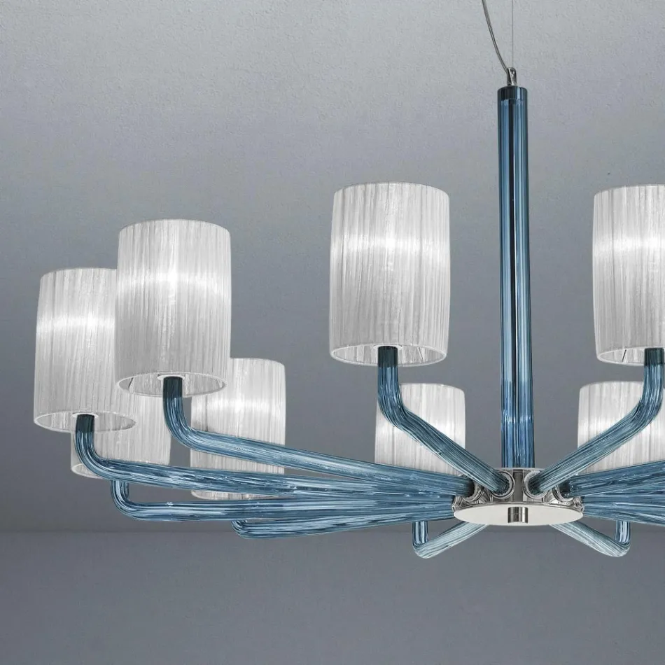 Chandelier in Venice Glass and Metal Handmade in Italy - Graham Viadurini