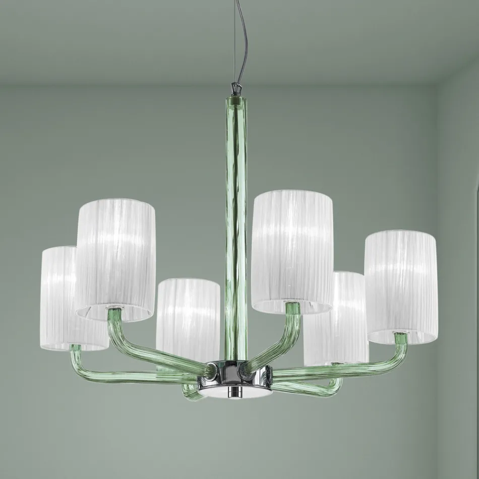 Chandelier in Venice Glass and Metal Handmade in Italy - Graham Viadurini