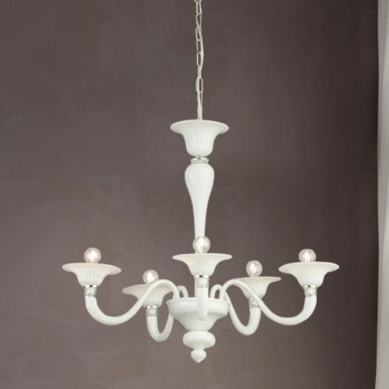 Classic Style Hand Blown Venetian Glass Chandelier - Demetra Viadurini