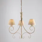 Two-light glass and metal chandelier for refined spaces – Draco Viadurini