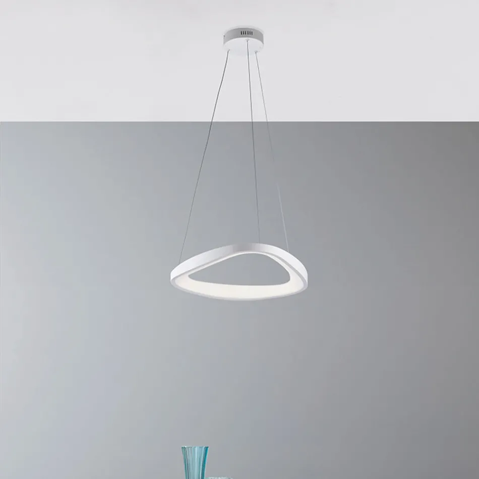 A white glass and metal chandelier for elegant interiors – Voyager Viadurini