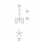 5 Lights Venetian Glass Chandelier Handmade in Italy - Vittoria Viadurini