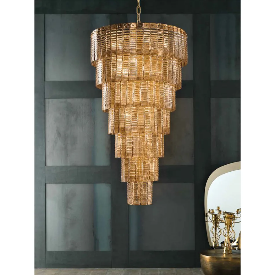 Modern Chandelier 36 Lights in Italian Luxury Handcrafted Glass - Valadier Viadurini