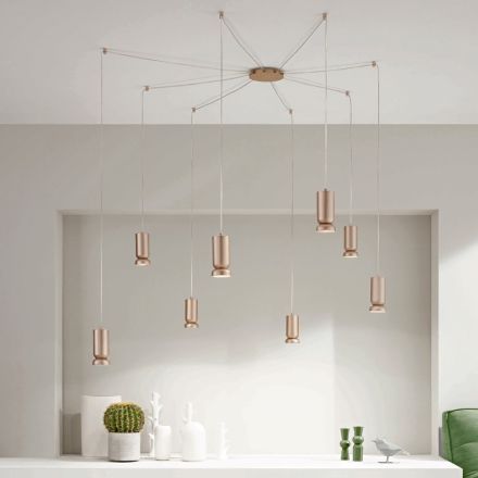 Modern Chandelier in Powder Coated Aluminium and Adjustable Cable - Buxus Viadurini