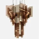 Velis - Elegantly Designed Modern Fused Glass Chandelier Made in Italy Viadurini